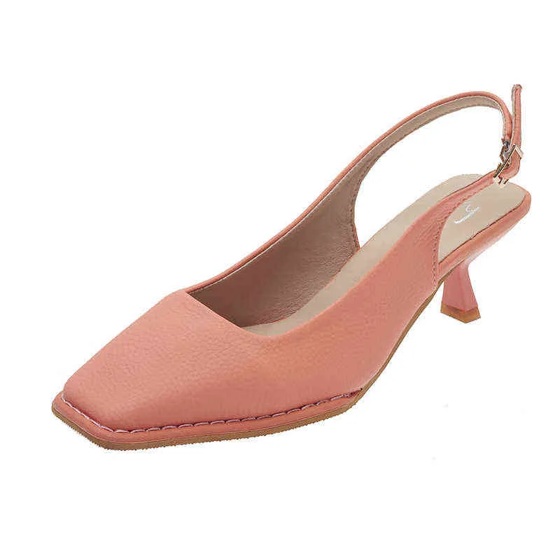 Ladies Baotou High Heel Sandals Fashion Mules Heels Women Shoes Sandal Platform Zapatos De Mujer Leather Gladiator Sandals G220527