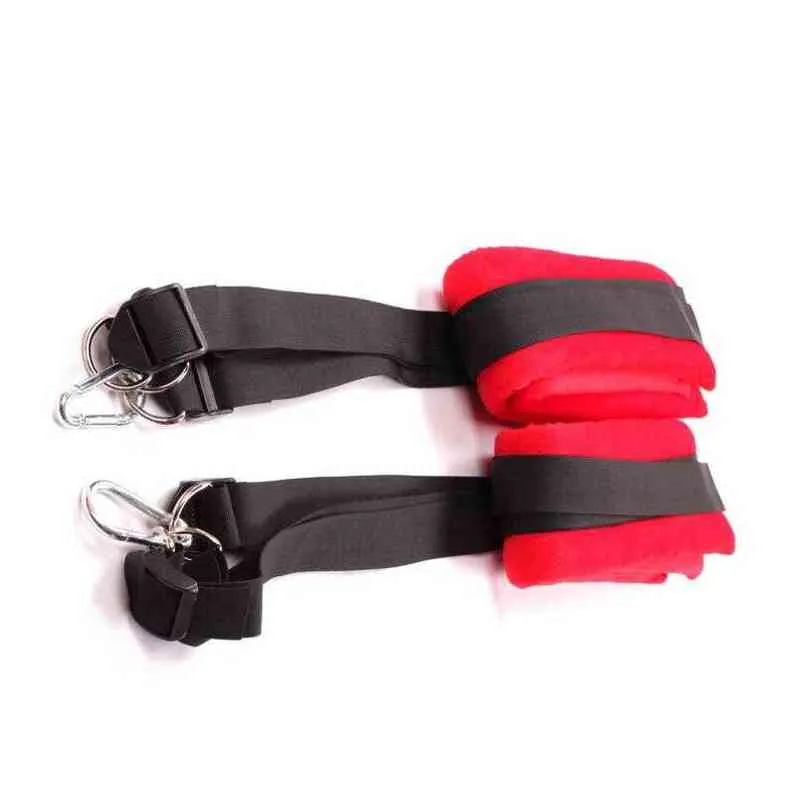 Nxy Bondage Couples Erotic Sexual Bdsm Soft Nylon Swing for Woman Men Couple Slave Restraint Indoor Sling Toys 220421