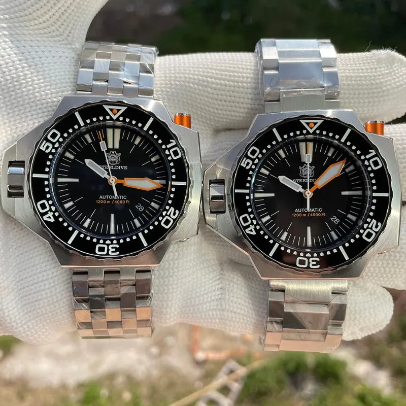 Relógios de pulso Steeldive Proplof SD1969 V3 56mm Caixa de aço inoxidável 1200m à prova d'água NH35 Automático Oversize Mens Dive WatchWristwa308Y