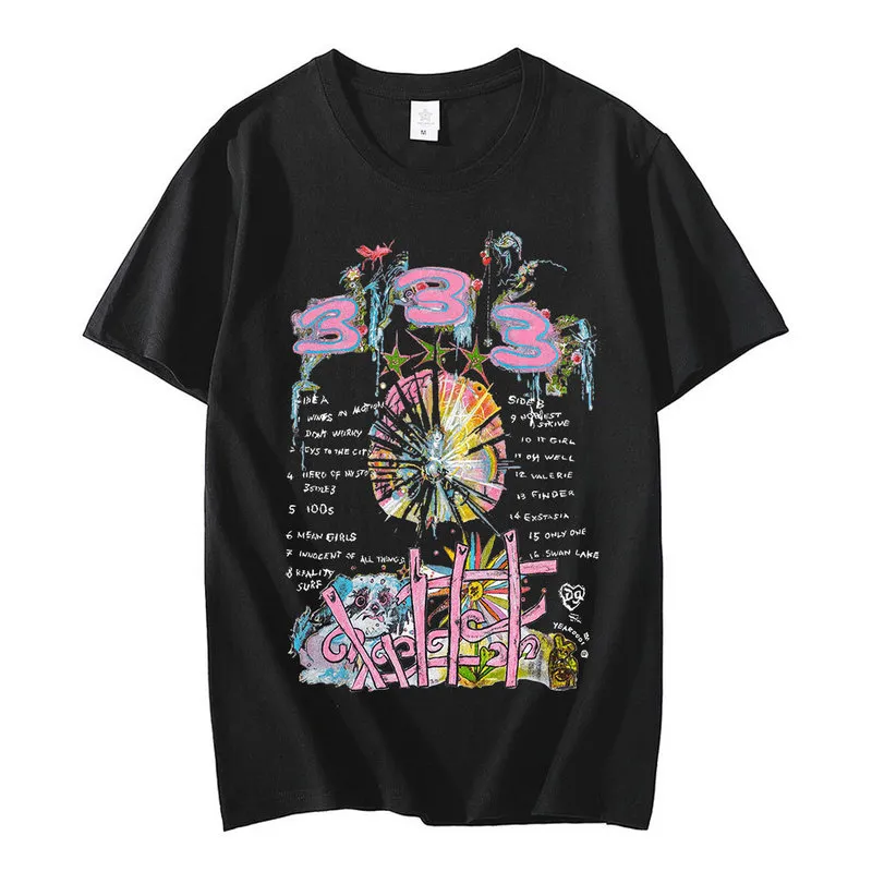 Swedish Rapper Bladee 333 T Shirts Summer Graphic T-Shirt Men Casual Short Sleeve Music Album Print Tee Shirt Hip Hop Streetwear 220712