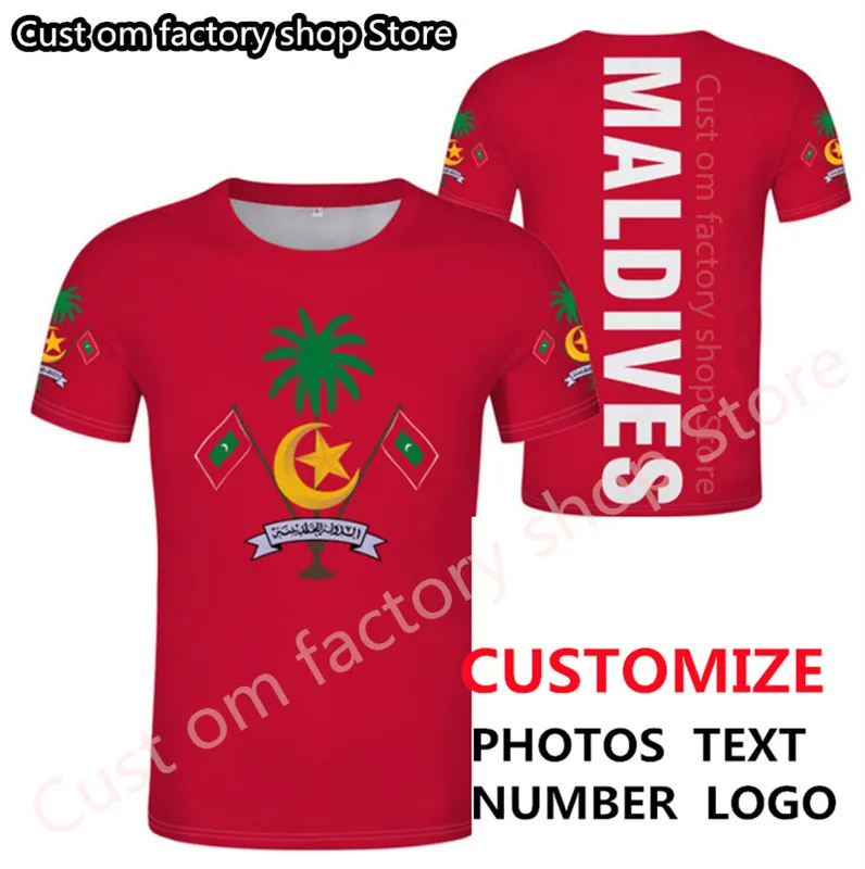 MALDIVES t-shirt bricolage gratuit nom personnalisé numéro MDV t-shirt nation drapeau MV dhivehi pays imprimer p o texte respirant vêtements 220620