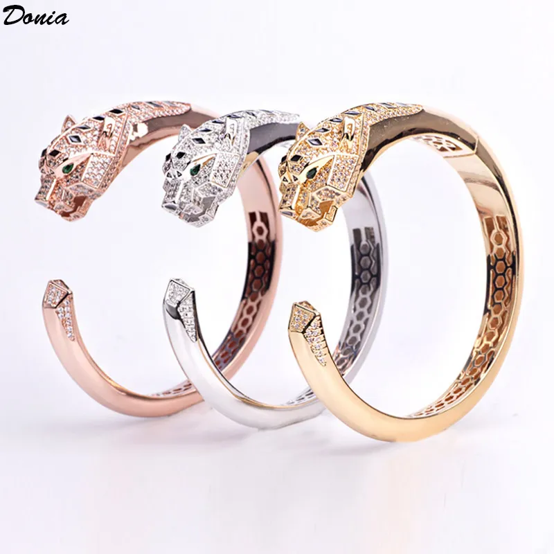 Donia Jewelry, роскошный браслет для вечеринки, европейская и американская мода, леопардовый титан, микромозаика, цирконий, дизайнерское кольцо Set311F