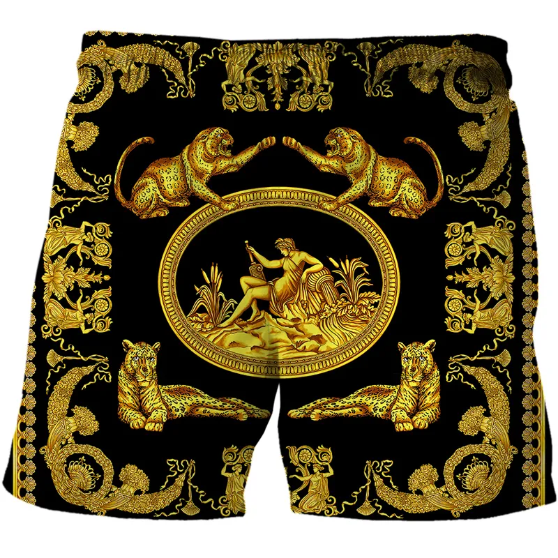 Heren 3D Gedrukt Luxe Shorts Mannelijke Outdoor Running Fitness Ademend Strandbroek Leisure Sneldrogend High End Aristocratie 220425