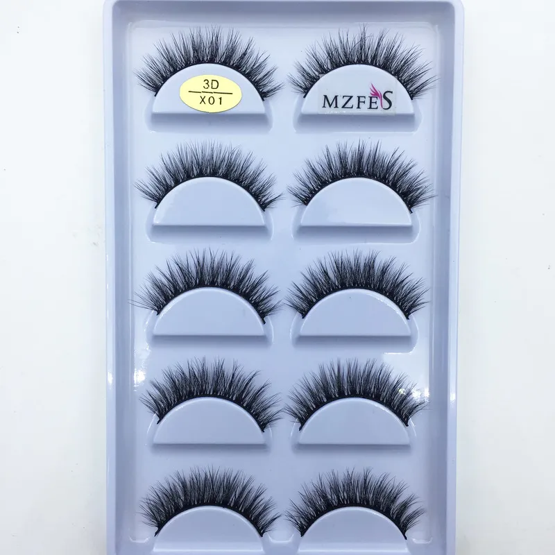 33 Style 1050100 Boxar 5 Par Natural 3D Mink False Eyelashes Makeup Fake Eye Lashes Faux Cils Make Up Beauty Tools Wholesale 220607