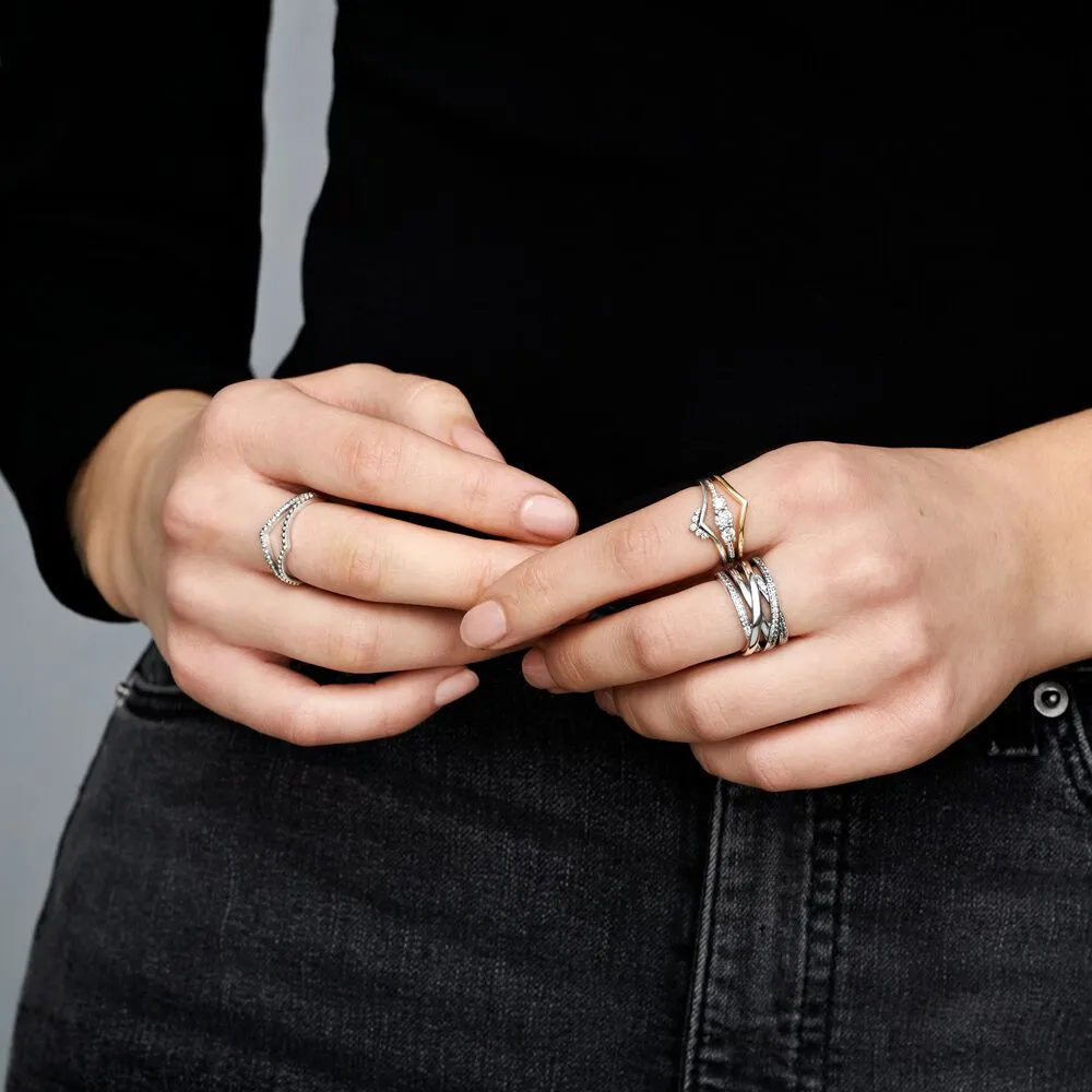 Bague Wishbone perlée en argent Sterling 100% 925 pour femmes, bague de fiançailles de mariage, bijoux à la mode, accessoires 269W, nouvelle marque