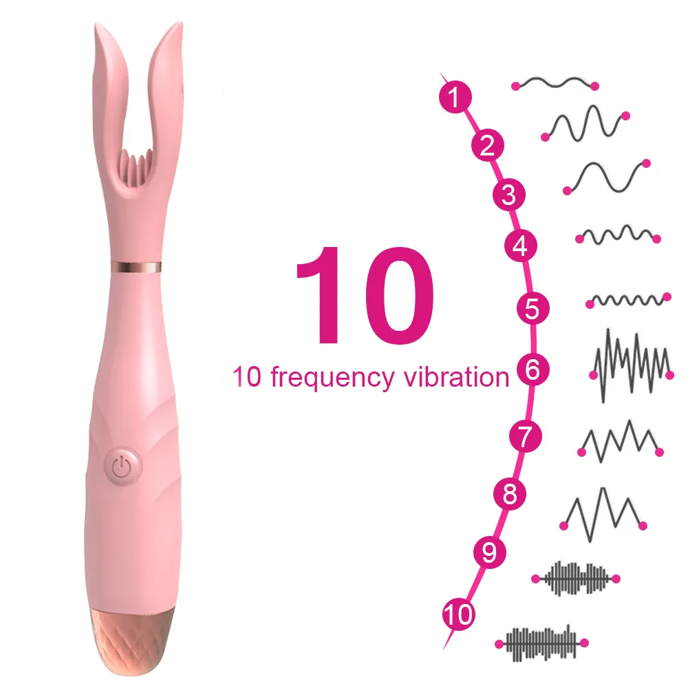 Vibromasseur point G Double pince pinces à mamelon vibrantes stimulateur de Clitoris pour femme 10 Modes Masturbation féminine jouets sexy pour adultes