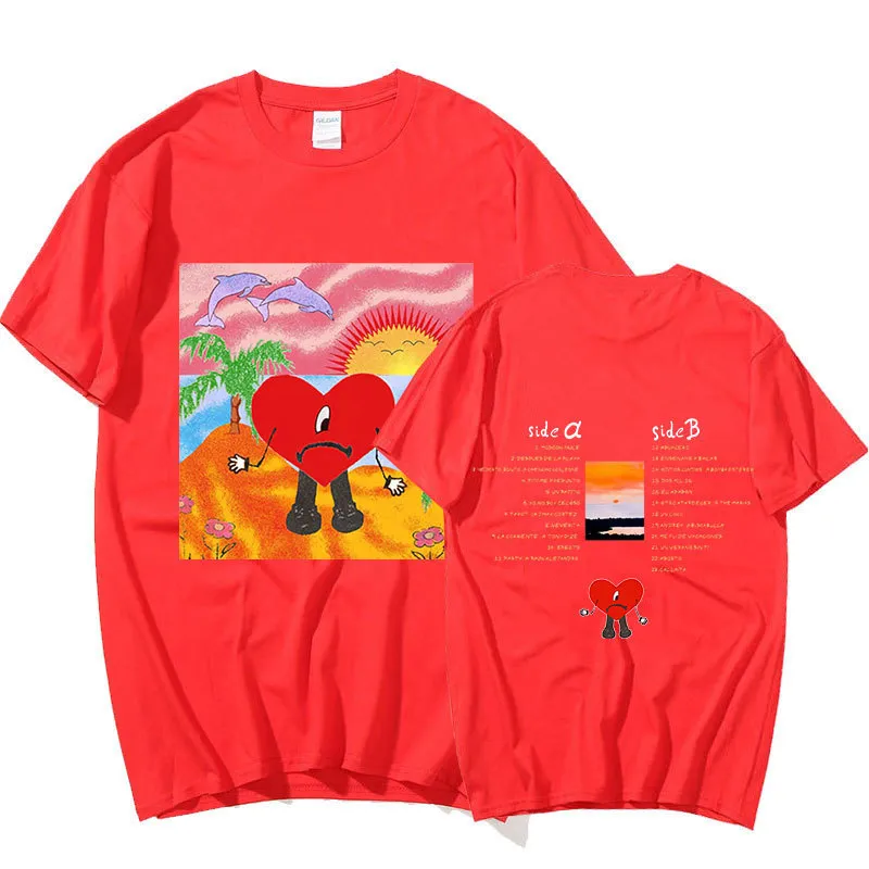 Bad Bunny Un Verano Sin Ti Graphics Tir Shirt Unisex Hip Hop T Camisetas Álbum de música Double Sudeded Print Short Sleeve camisetas grandes 2207530970
