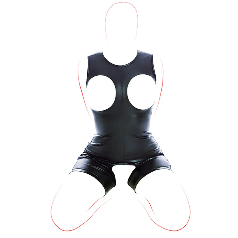 camaTech Open Crotch Breast Exposing Bodysuit For Women BDSM Bondage Adjustable Leather Cupless Crotchless Straitjacket sexy Toys