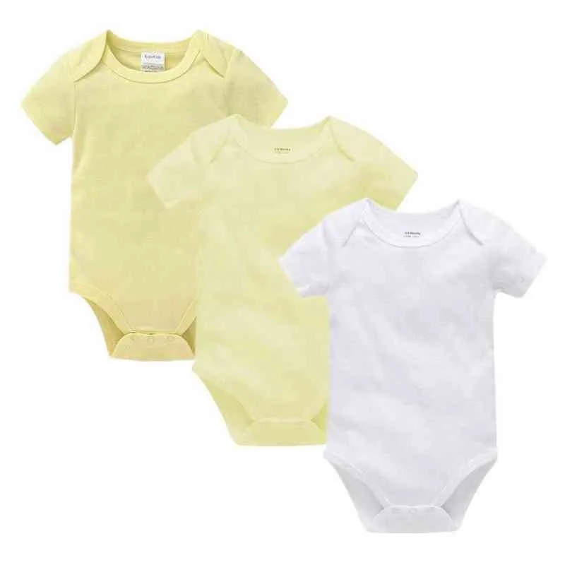 Bambino neonate vestiti 3 pezzi pagliaccetto neonato tutine 0-24M solido pezzo unico Roupa Bebe De 100% cotone felpe maglione G220510