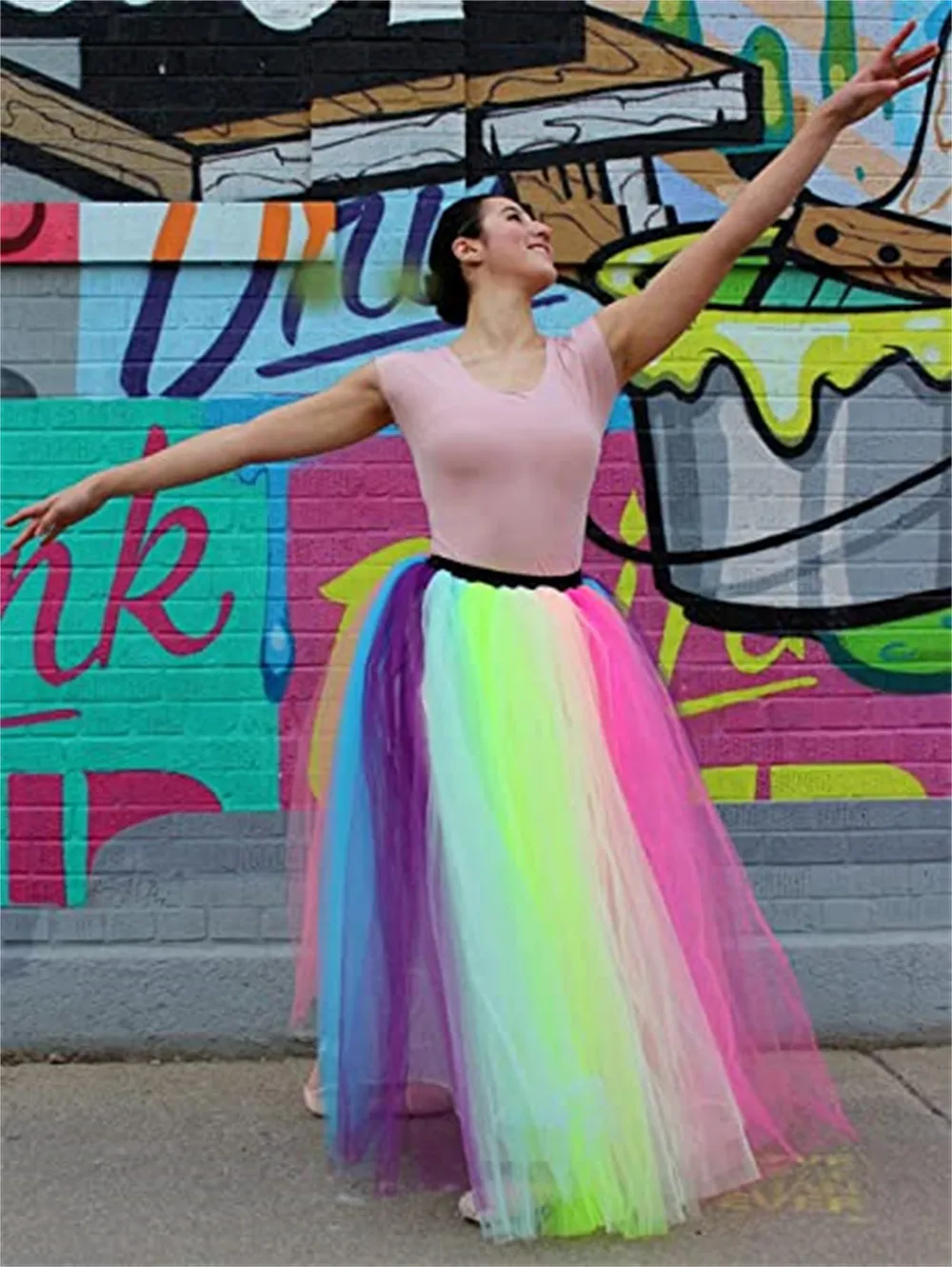 Unicorn Color Puffy Women Crinoline Tutu Skirts Long Rainbow Bridal Petticoats Cosplay Underskirt Rockabilly Tutu Party Rooks CPA8262669