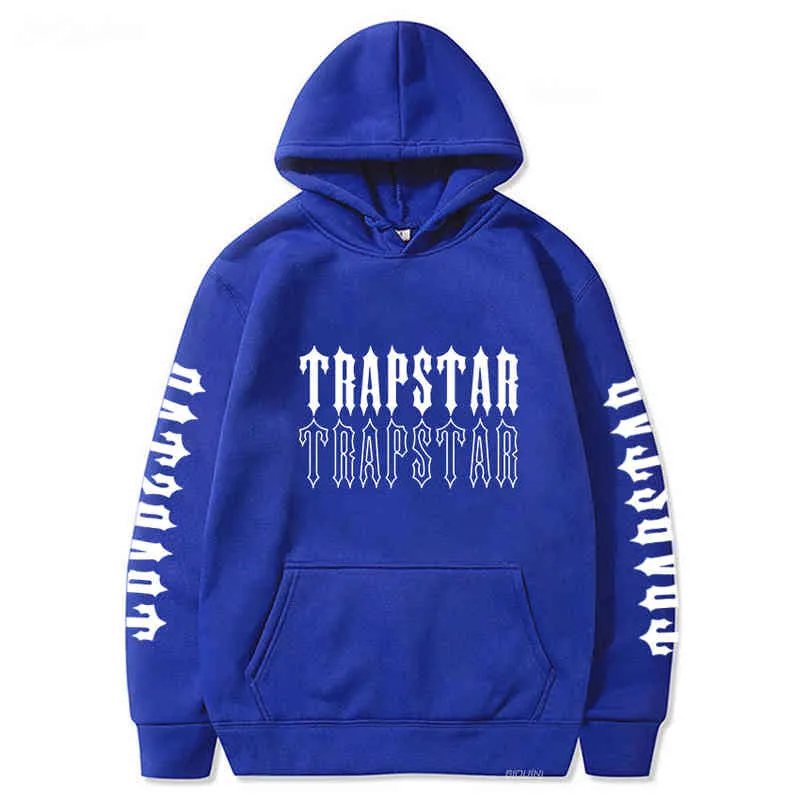 Trapstar Men Hoodies kunstbrief tweezijdige print sweatshirt herfst unisex klassiek merk lange mouw streetwear dames pullover