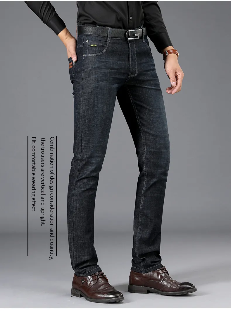 Sulee Brand Jeans Exclusive Design Famous Casual Denim Men Straight Slim Middle Waist Stretch Vaqueros Hombre 220328