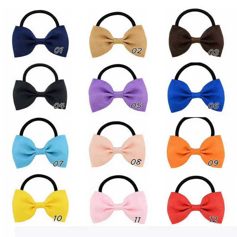 Kids Hair Accessories Bowknot Elastic Hair Bands Colorful Scrunchies Fashion Headbands Girls Ponytail Holder AA220323