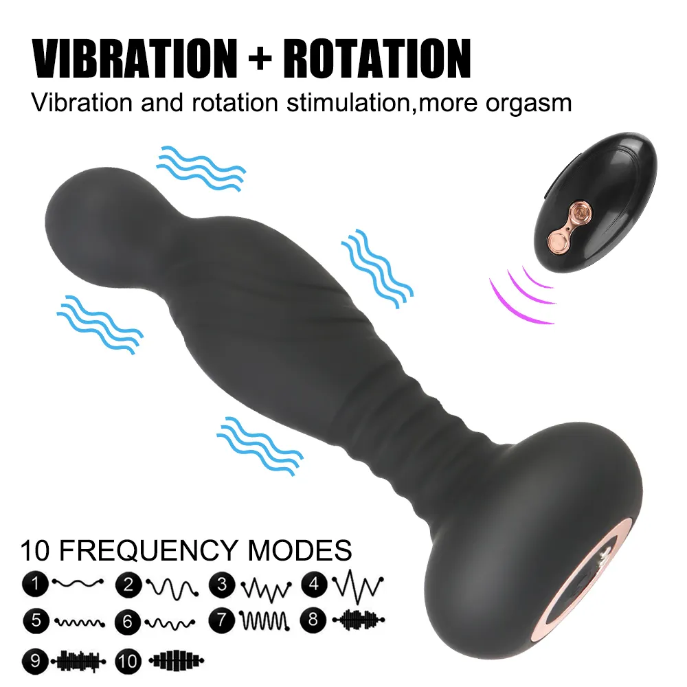 14 cm Automático Balançando Plug Anal Vibrador Para Mulheres Bola Vaginal Masculino Massageador de Próstata Dildo Feminino Masturbador Sexy Brinquedos Eróticos