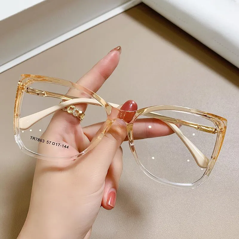 Okulary przeciwsłoneczne vintage ponadgabarytowe szklanki przeciw niebiesko -lekkie do czytania retro marka dużych okularów damski