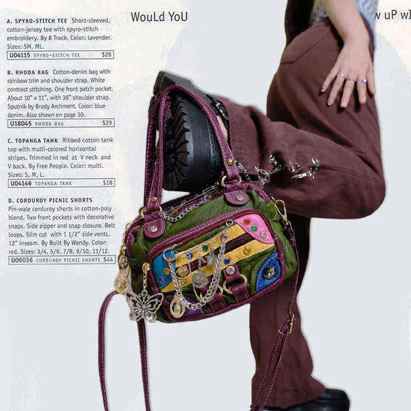 Spice Bag Y2K Minority Millennium Punk Sweet Cool Girl American Splicing Clown Messenger Handbag 220516290s