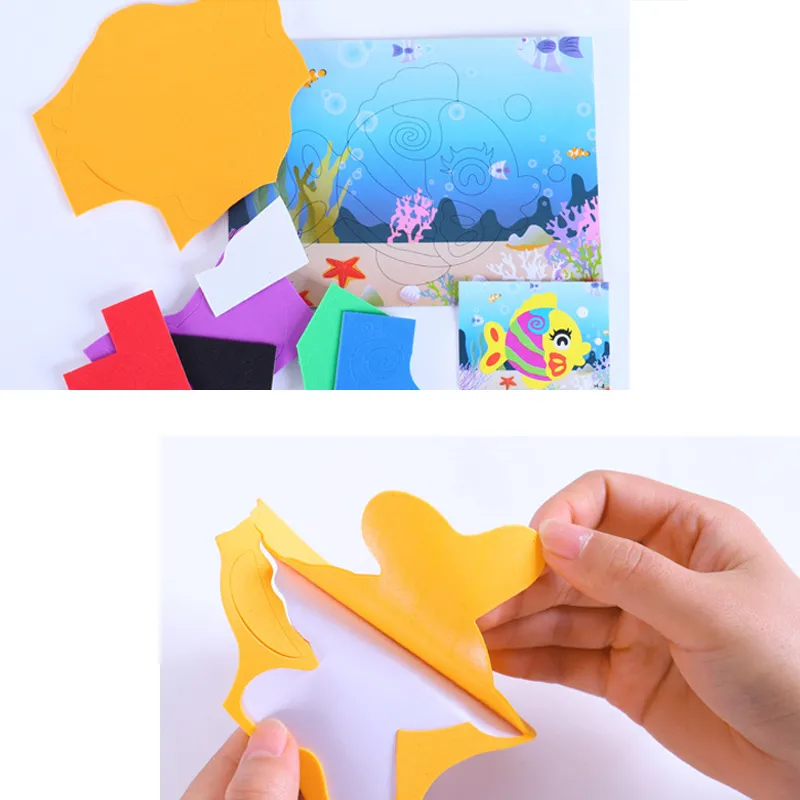 Kinder DIY Cartoon Tier 3D EVA Schaum Aufkleber Puzzle Handgemachte Früherziehung Lernspielzeug für Kinder Handwerk Geschenk 220815