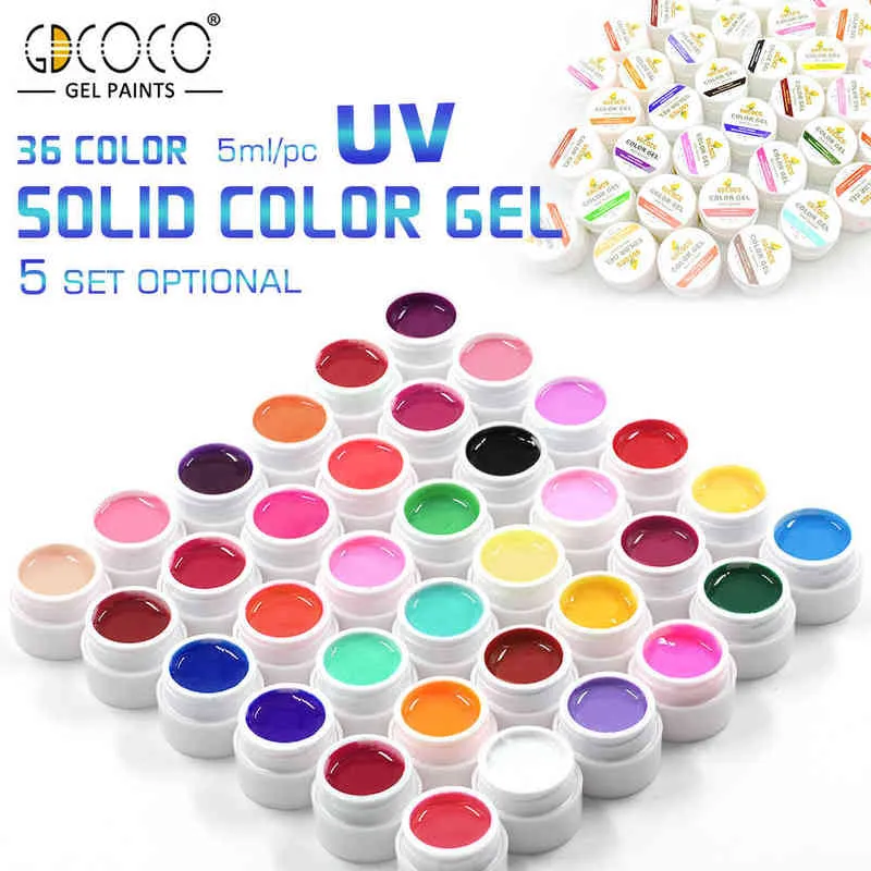 NXY Nail Gel Ny S Gdcoco Pure Color UV Paint Art Kit 5ml DIY Dekoration för s Manicure Soak Off Lacquer 0328