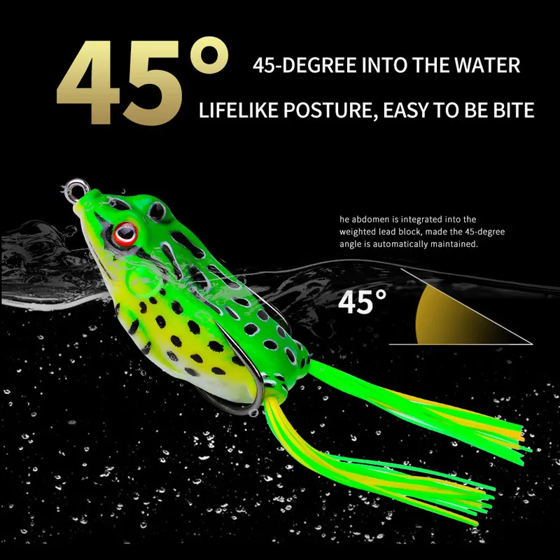 et grenouille Lere doux tube appât le leurre de pêche en plastique avec crochets de pêche à la grenouille haut de gamme artificiel 3d yeux de pêche les leurres ensemble 220523