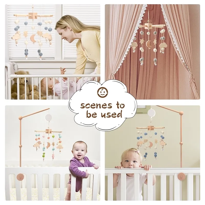 Lets Make Baby Toys Mobile On the Bed Tassel lämnar Sticking Developmental Education Dreamcatcher Soft Rattles For Borns 220531