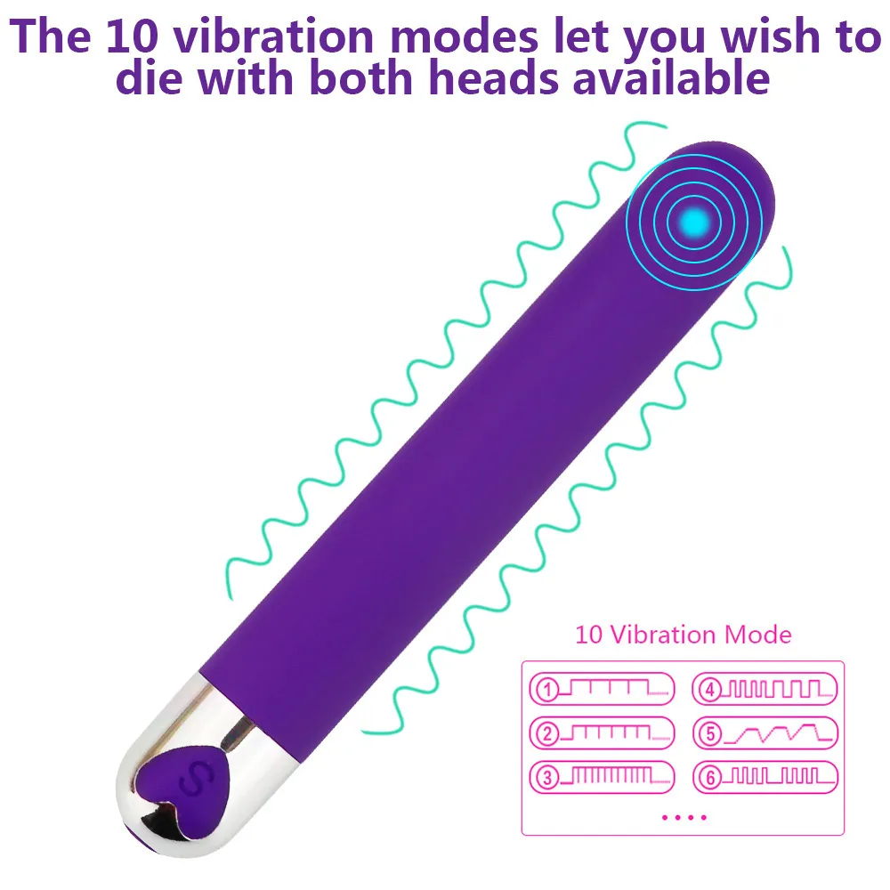 Rechargeable Bullet Vibrator 10 Speeds Vibrating G-spot Massager Strong Vibration AV Vibrators for Woman sexy Toys