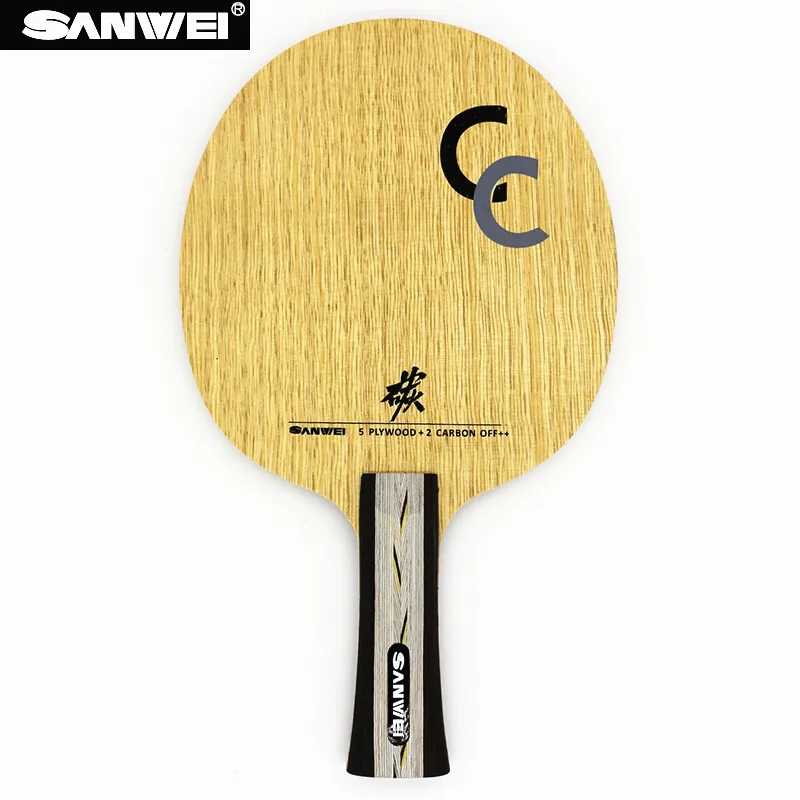 Sanwei cc lâmina de tênis de mesa 5 wood2 carbono fora treinamento sem caixa raquete ping pong bat paddle tenis de mesa 2204021280943