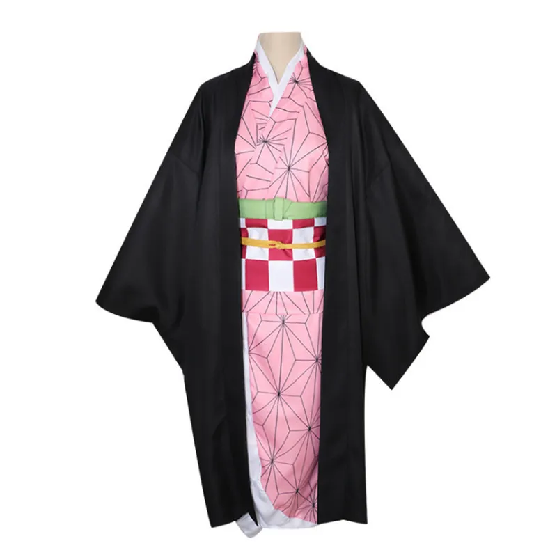 성인 어린이 애니메이션 악마 슬레이어 kimetsu no yaiba kamado nezuko kimono cosplay 의상 옷 220812