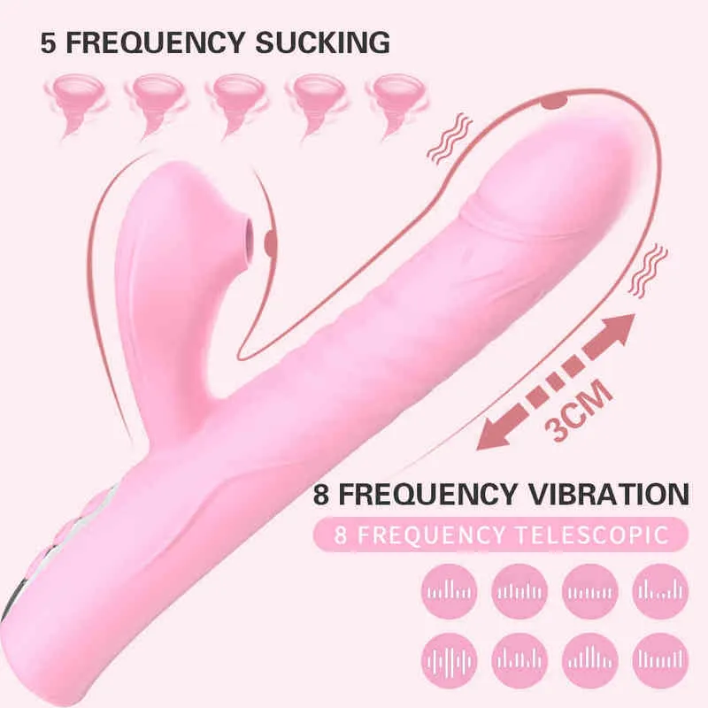 NXY Vibratori Simulazione Dildo Vibratore Telescopico Vibrazioni Pene Masturbazione femminile Strumento Clitoride Succhiare Massaggiatore Macchina del sesso Giocattoli adulti 220427