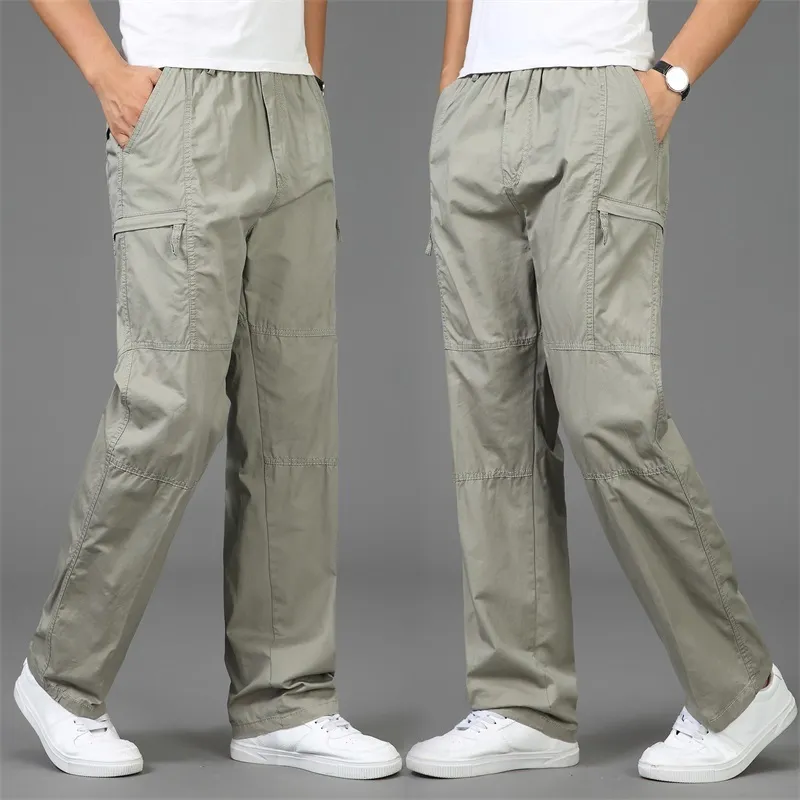 Herbst Mode Männer Hosen Casual Baumwolle Lange Gerade Jogger Homme Große Größe 5XL Bequeme Lose Hosen für 220325