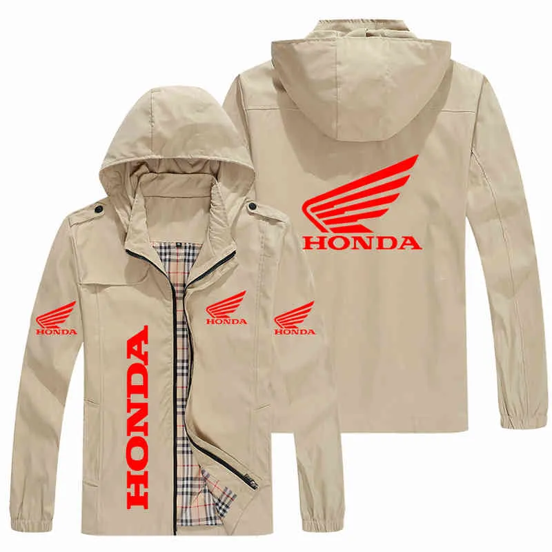 2022 nouveau Honda moto course vestes décontracté mince Bomber homme coupe-vent fermeture éclair motard à capuche hommes vêtements