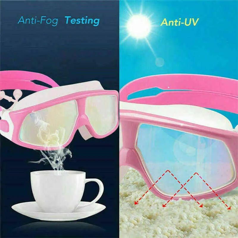 Schwimmbrille Wasserdicht Anti-Fog Arena Rezept Schwimmbrille Wasser Silikon Große Taucherbrille UV-Schutz Männer Frauen Kind Y220428