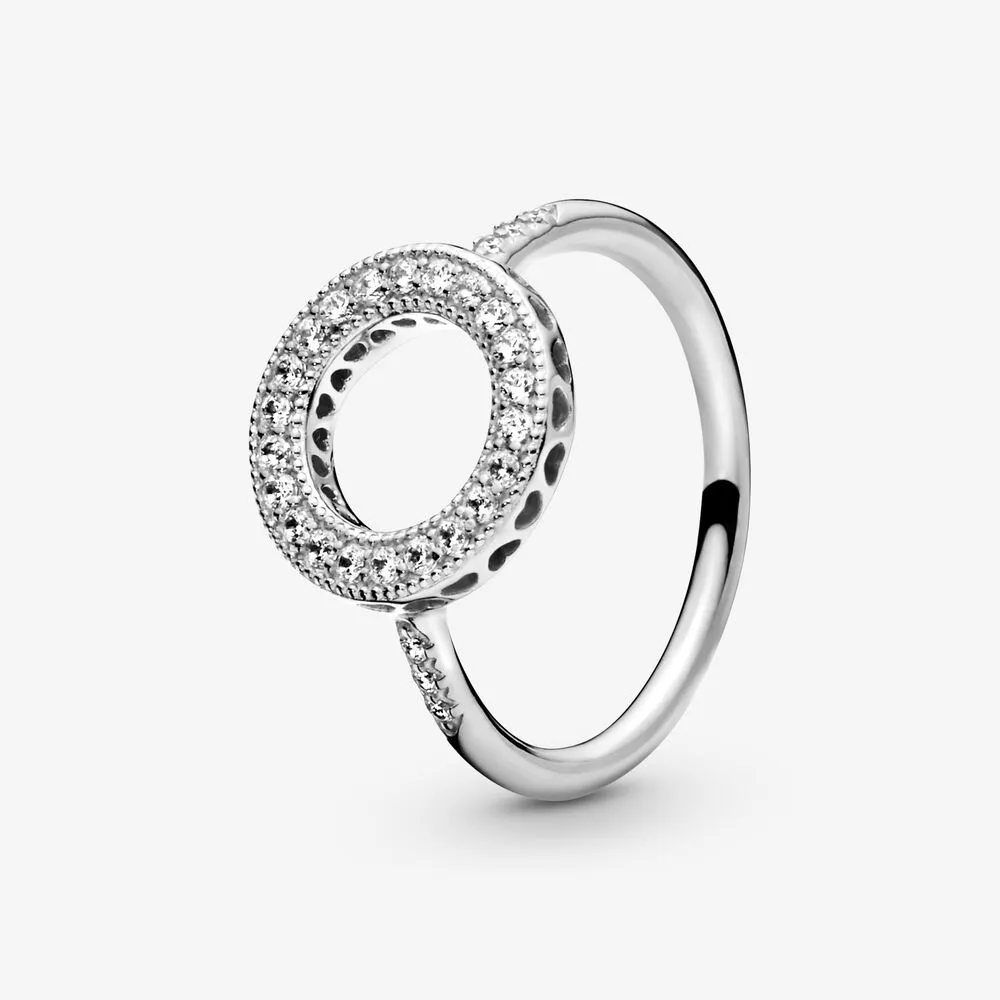 新しいブランド100％925スターリングシルバーローズゴールドスパークリングハローリング女性結婚指輪のためのキュービックジルコニアストーンズファッションジュエル227Q