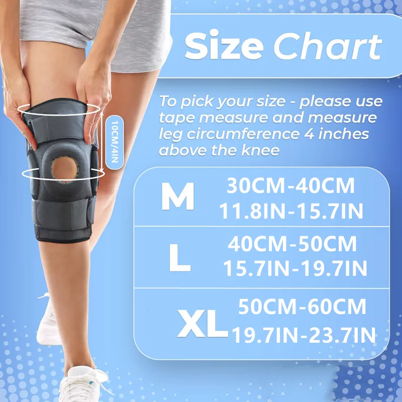 1 pièces genouillère de protection avec double stabilisateurs latéraux en métal soutien du genou ACL MCL ménisque déchirure arthrite tendon soulagement de la douleur 2201300848