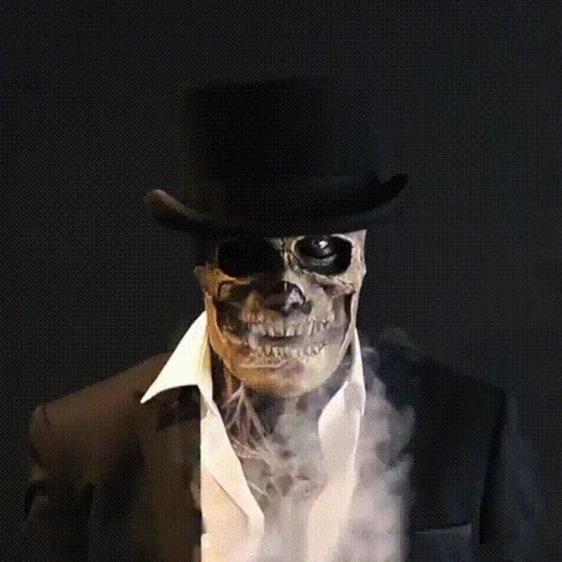 Masque de crâne effrayant casquette magique horreur cerveau nu Zombie masque en Latex fête d'Halloween mascarade Cosplay Terrible couvre-chef complet 22079530759
