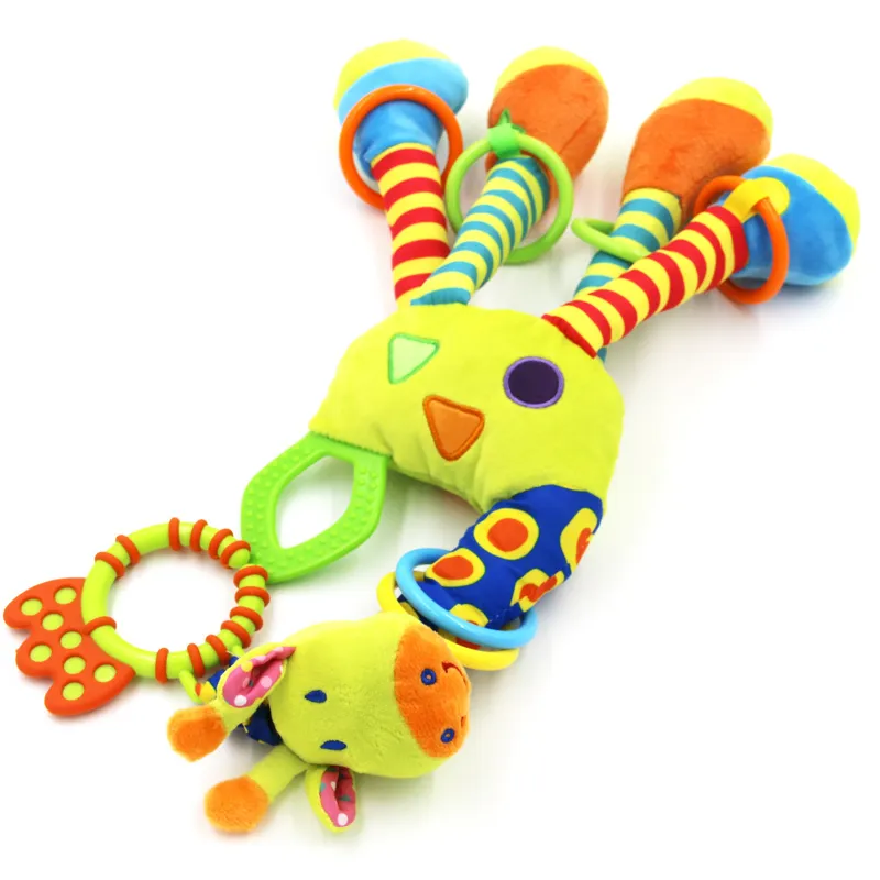 Peluche développement infantile girafe animaux cloches hochets poignée poussette suspendus dentition bébé jouets 012 mois 220628