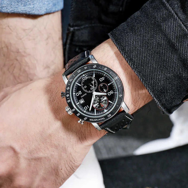 2022 nouvelle montre à quartz noir/marron bleu ciel rend le chronographe mondial masculin avec boîte-cadeau