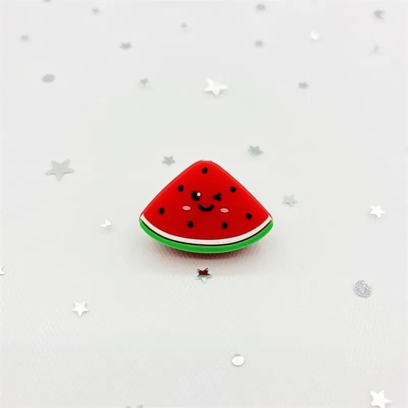 50 Stücke Cartoon Wassermelone Silikon Perle Baby Molaren Halskette DIY Herstellung Tier BPA Silikon Perle Baby Molaren Zubehör25622923175