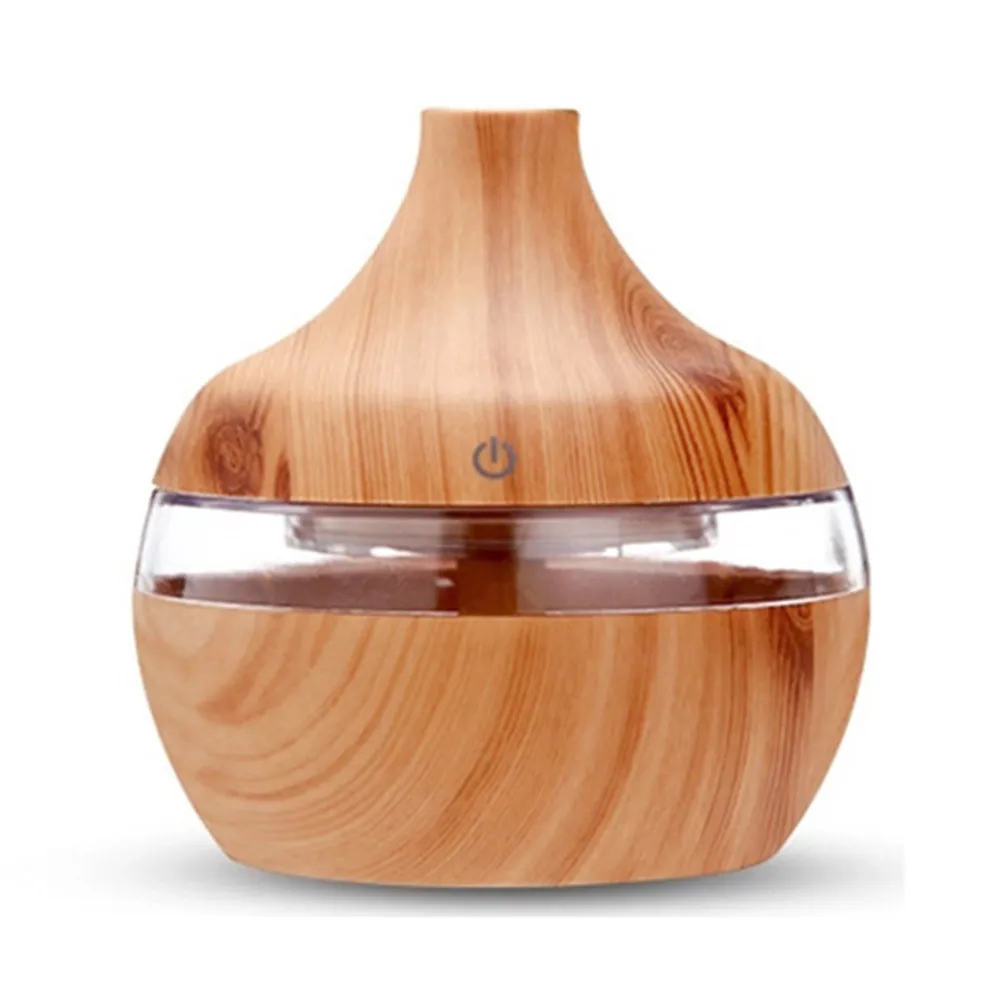 300 ml aromatherapie essentiële aroma olie diffuser luchtbevochtiger hout graan lucht luchtbevochtiger USB mini mist maker 7 kleur led nachtlampje