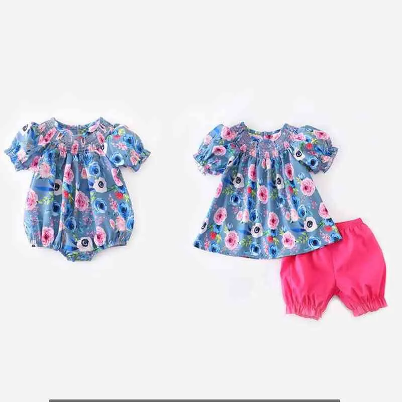 Girlymax – ensemble d'été pour bébés filles, smocké, motif Floral, citron, léopard, volants, short tissé, barboteuse, vêtements pour enfants