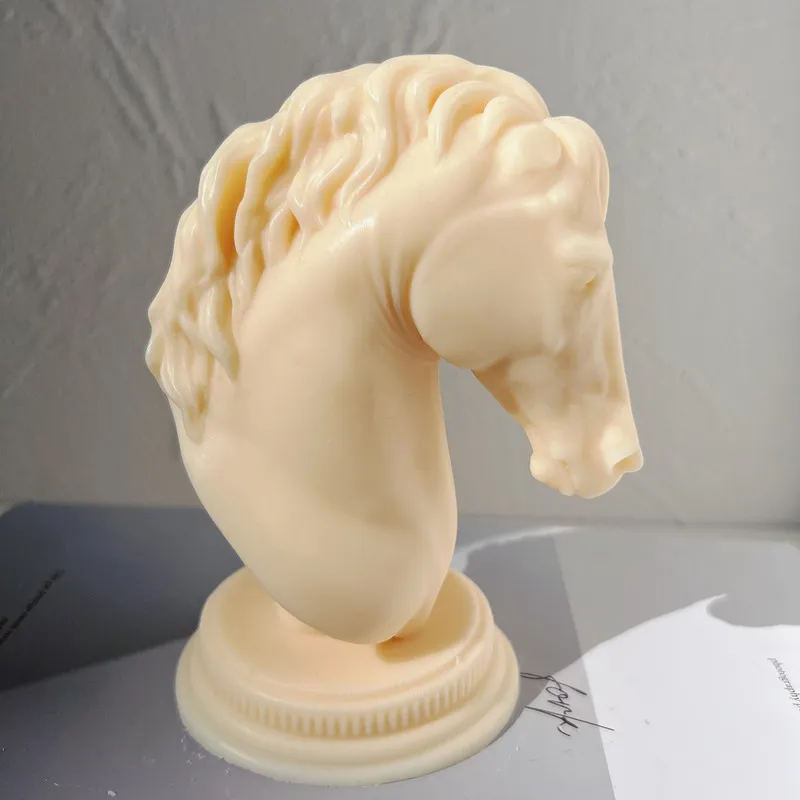 تمثال رأس الحصان شمعة السيليكون تمثال نصفي لركوب النحت النحت الفني تمثال حيوان بوني القالب 220721