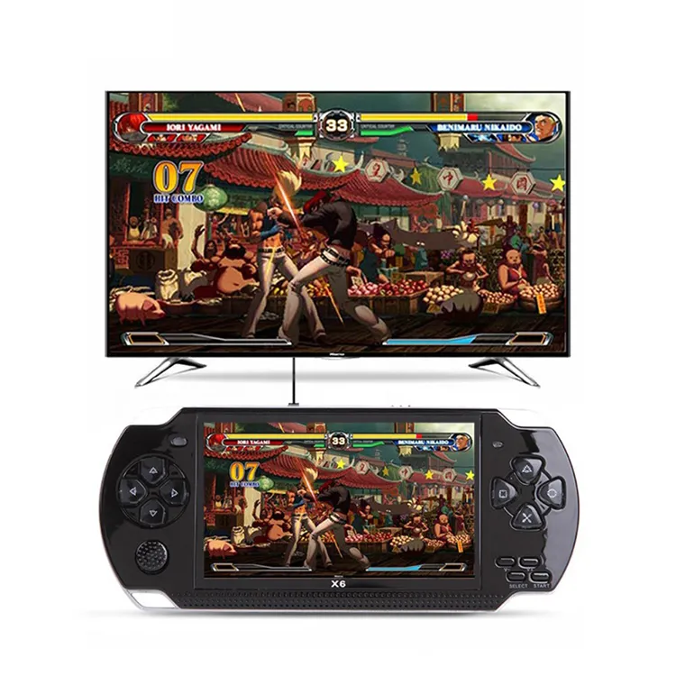 Toppkvalitet X6 Portable Game Console med Ready Support TV Out Inbyggd spel Box Multifunktion Handheld Game Player