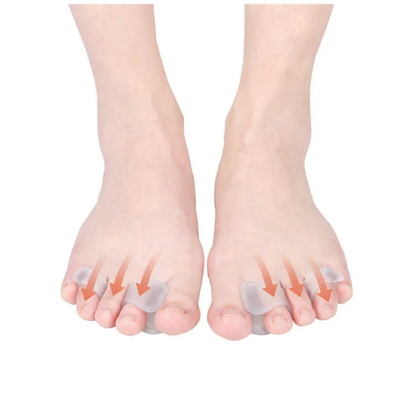 1 paio di raddrizzatore gel di silicone separatore dita a due fori protettore dita borsite regolatore alluce valgo cura del piede pedicure