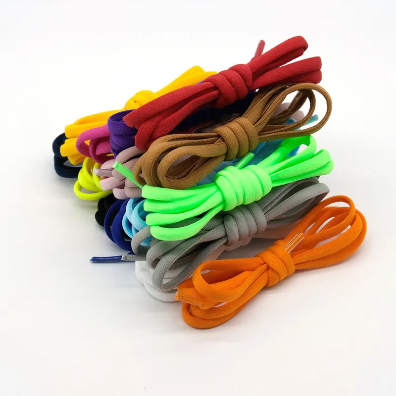 1 par elastiska sko snören halvcirkel Inga slipsar för barn och vuxna sneakers Shoelace Quick Lazy Metal Lock Laces Shoe Rope 220713