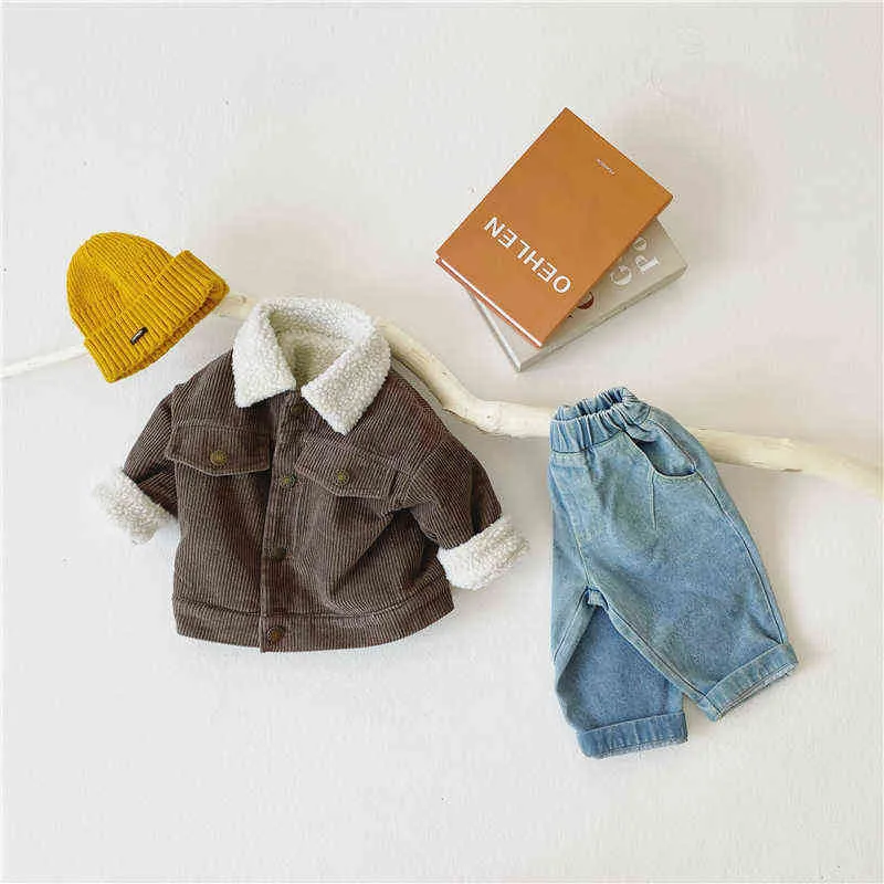 Meisjes jongens fashon winter dik warme jas baby kinderen kinderen jas bovenkleding twee kleuren J220718
