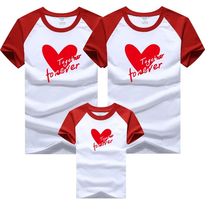 Together Forever Letters Father Mother Family Matching Clothing Cotton Daughter Son Tshirts Tops Tees Couple 220531