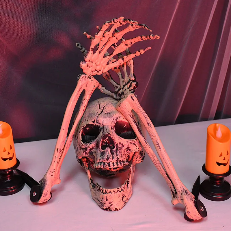 Реалистичный скелет скелета головы человеческие руки для рук для Хэллоуина Домашний сад.