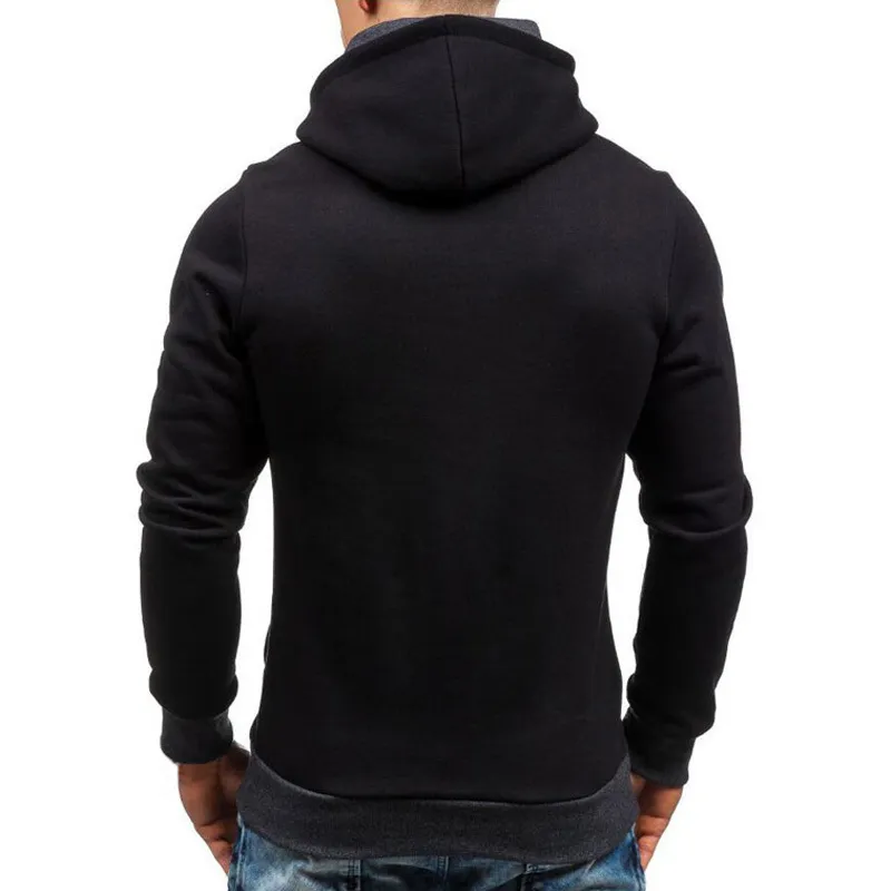 Casual Solid Mens Hoodies Diagonale Zipper Lange Mouw Hoodie Sweatshirts Hoody Pullover Sweatshirt Hoodie Sweat Homme 220325