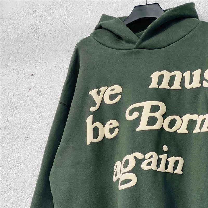 Puff Print Ye Must Be Born Again Hoodie Men Women Best Quality CPFM Sweatshirt Pullover T220802