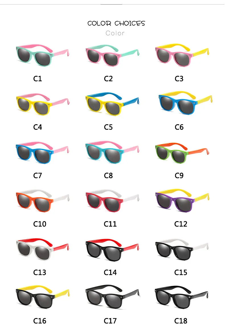 Lunettes de soleil polarisées TR90 enfants garçons filles lunettes de soleil Silicone sécurité mode cadeau pour enfants bébé UV400 lunettes 220705