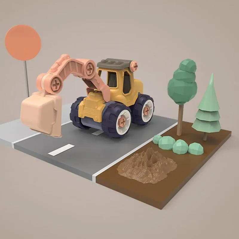 Creativo miniatura carico scarico plastica fai da te camion giocattolo assemblaggio ingegneria auto set bambini giocattolo eonale i regali del ragazzo 220621